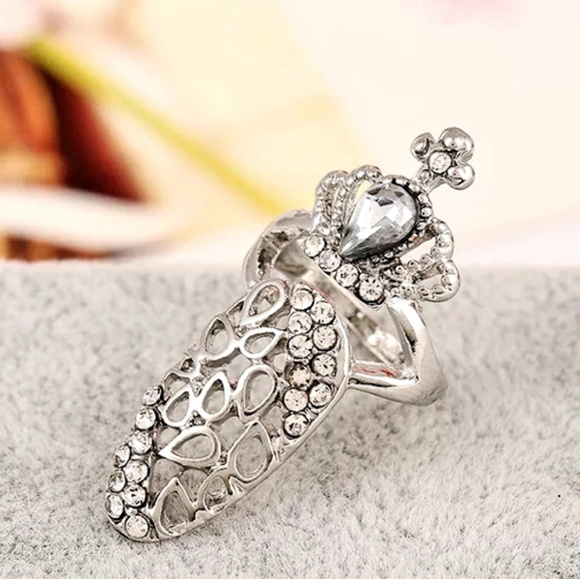 silver Crystal nail ring accessorie Jewelry - Nail Ring Silver Tip of Finger Jewelry Accessorie